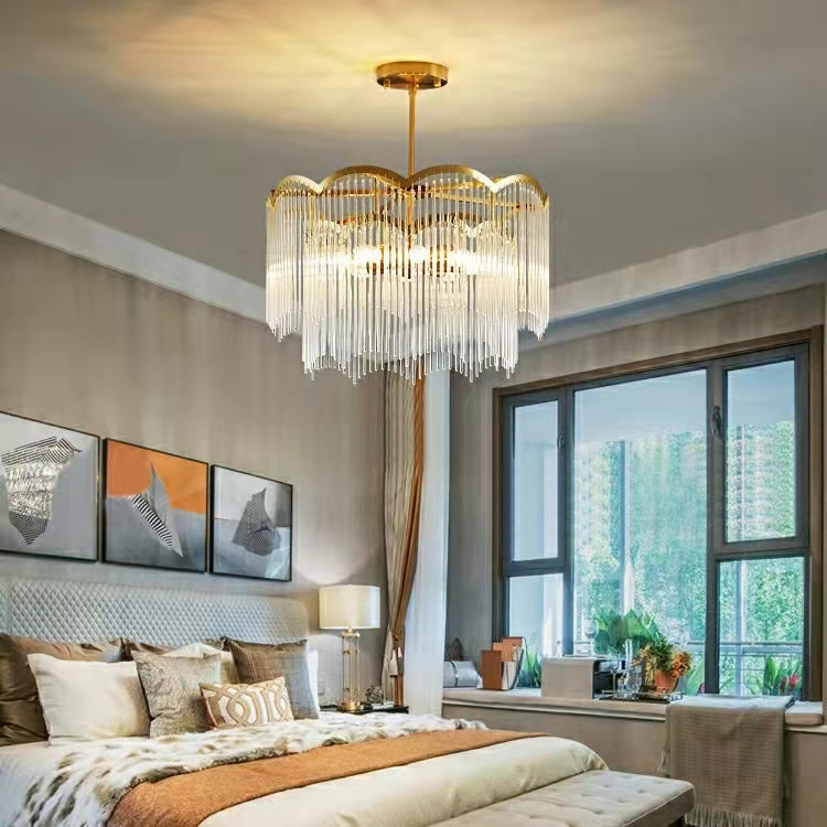 Elegant Lighting Chandelier Linear Crystal Lamp For Living/ Dining Room-MEET LIGHTING