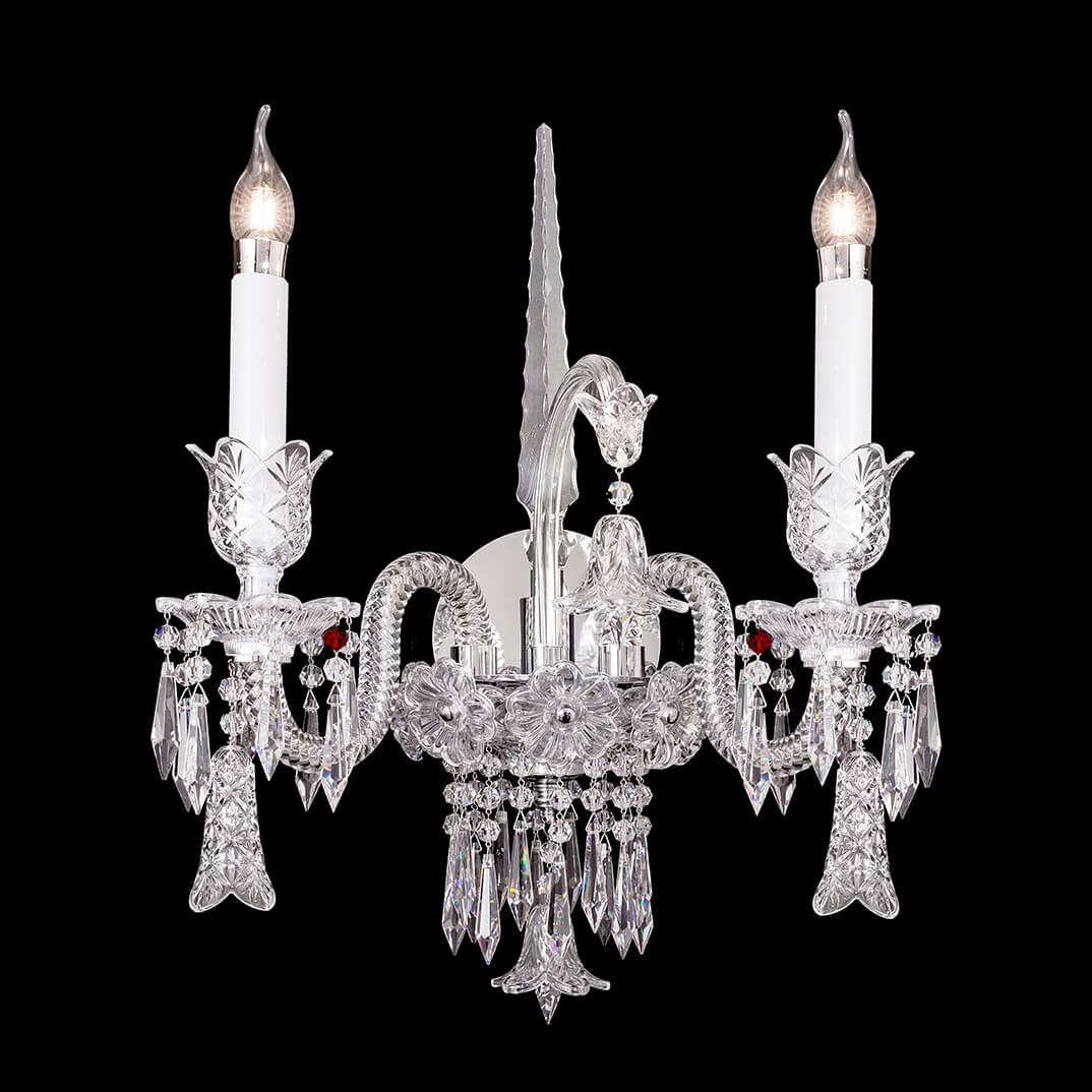 Elegance Candle Baccarat Crystal Wall Sconce With Bell-Meet Lighting
