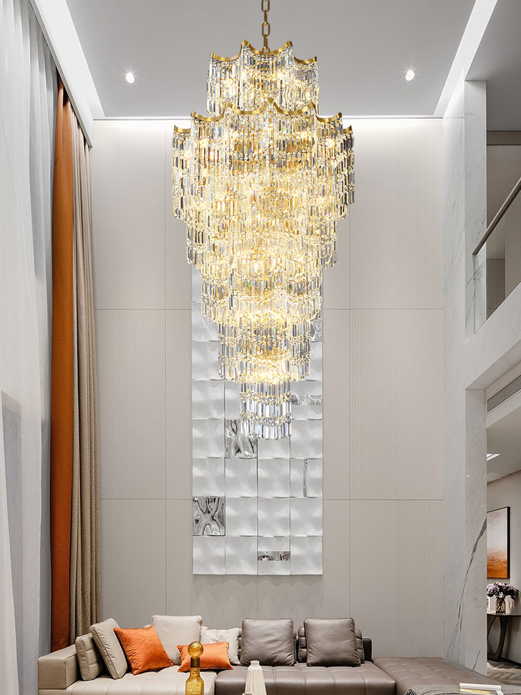 Elegant Crystal Chandelier for Duplex Villas-MEET LIGHTING
