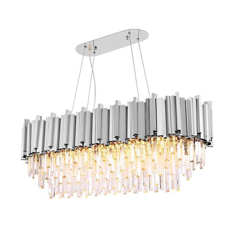 Elian Oval Crystal Chandelier-MEET LIGHTING