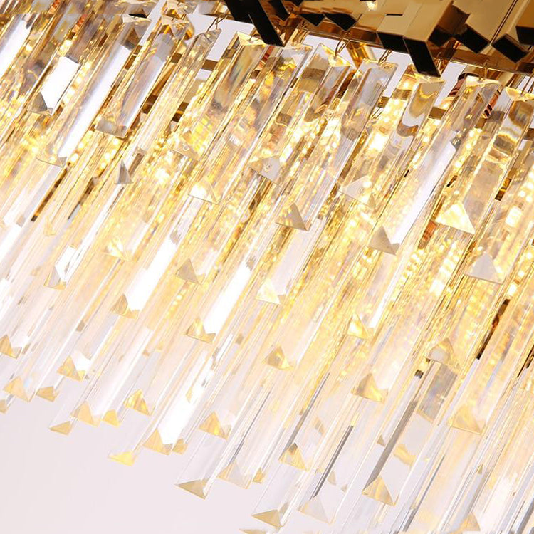 Elian Oval Crystal Chandelier-MEET LIGHTING