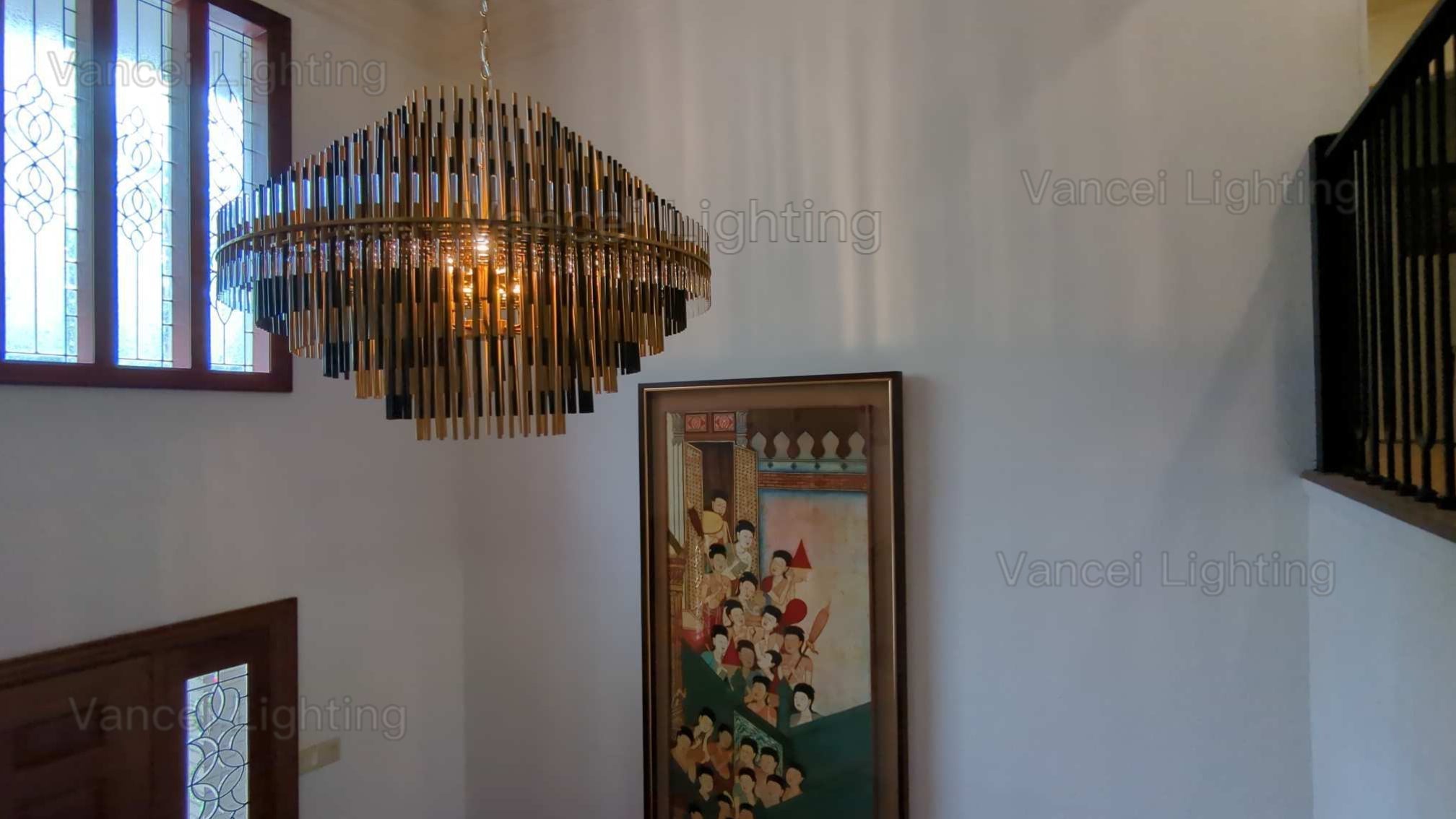 Emily Industrial Wind Round Chandelier 24" 32" 42"-MEET LIGHTING