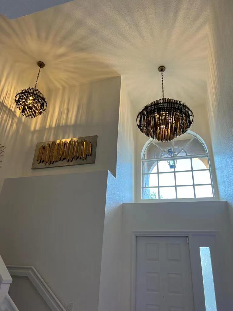 Emily Industrial Wind Round Chandelier 24" 32" 42"-MEET LIGHTING