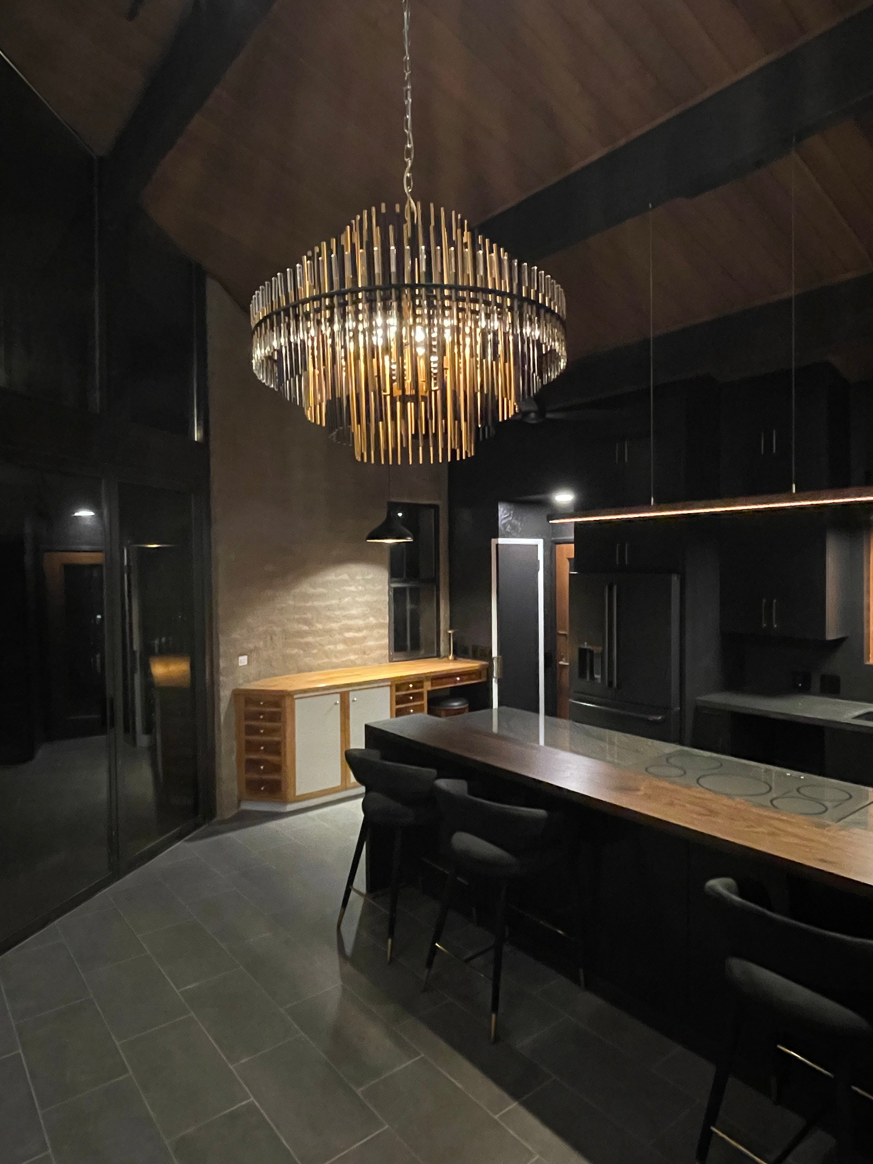 Emily Industrial Wind Round Chandelier 24" 32" 42"-MEET LIGHTING