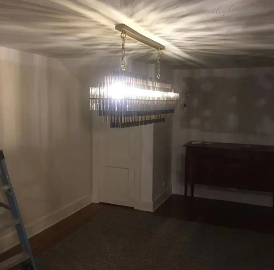 Emily Rectangle Metal Chandelier 54"-MEET LIGHTING