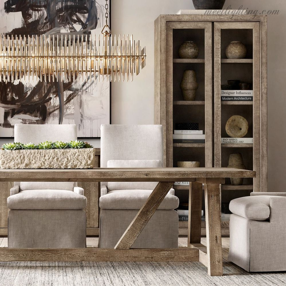 Emily Rectangle Metal Chandelier 54"-MEET LIGHTING