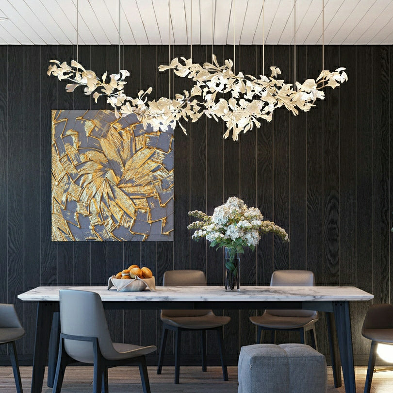 Extra Large Ceramics Twig White Flowers Chandelier Iron Tree Branch Pendant Light For Big Living/ Dining Room-MEET LIGHTING