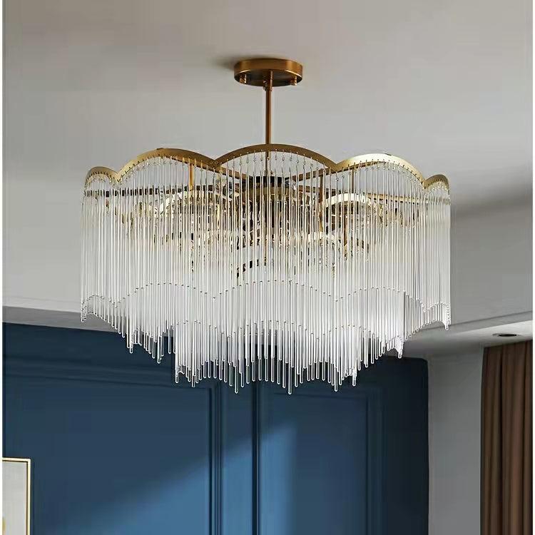 Elegant Lighting Chandelier Linear Crystal Lamp For Living/ Dining Room-MEET LIGHTING
