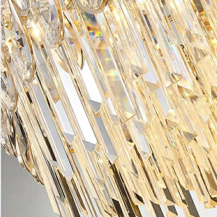 Modern Round/Rectangular Raindrop Crystal Chandelier for Low-ceiling-MEET LIGHTING