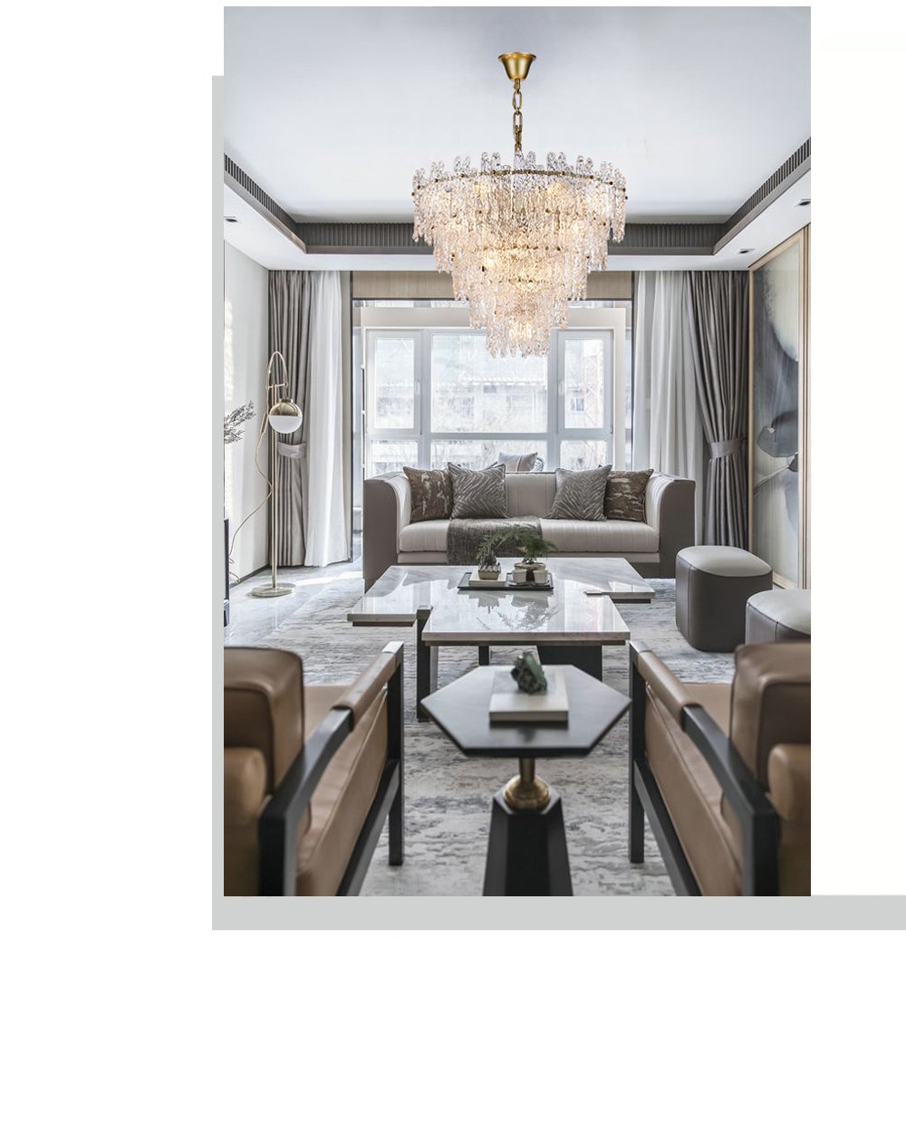 Faust Tiered Round Chandelier B-MEET LIGHTING