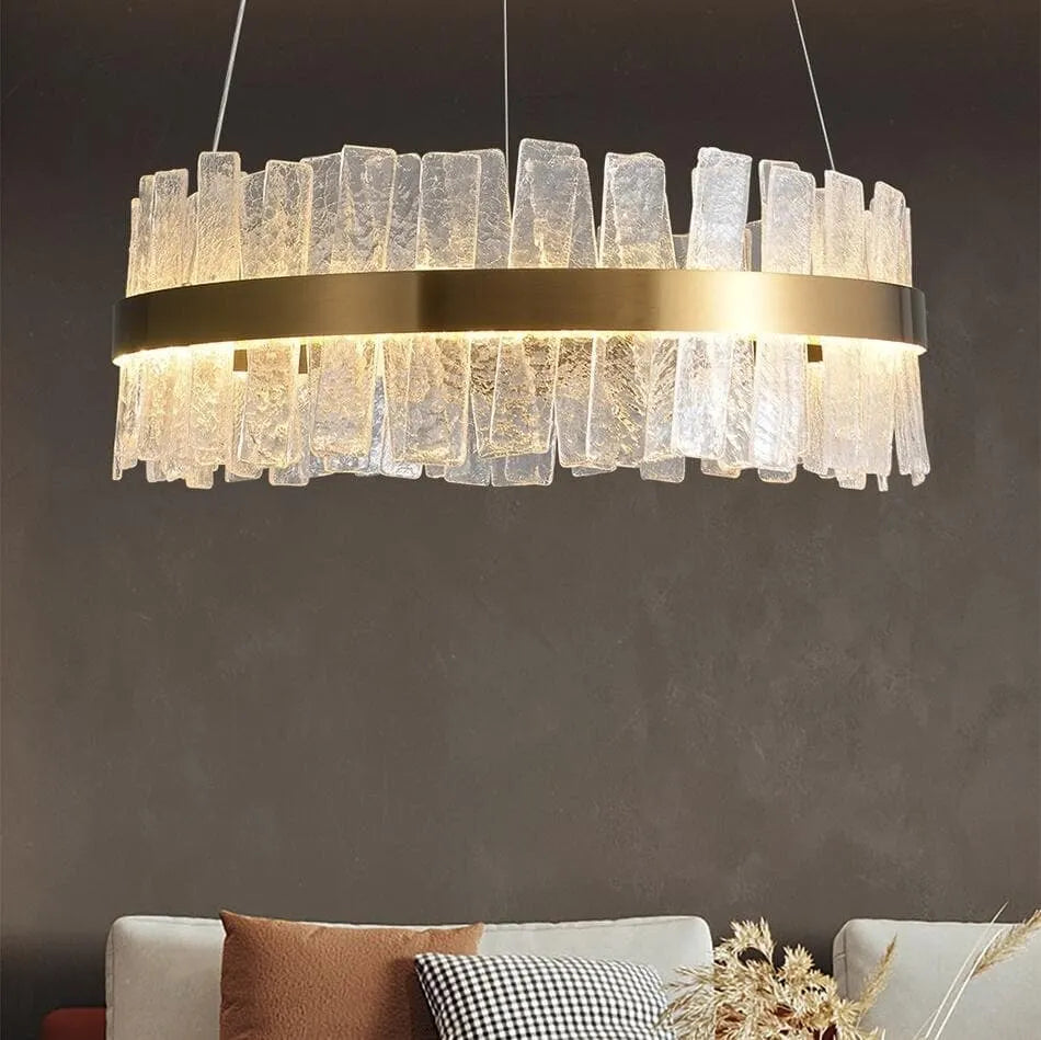 Flake Cross Crystal Round Chandelier-MEET LIGHTING