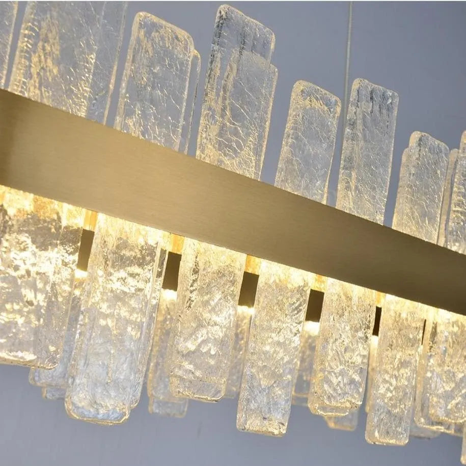 Flake Crystal Rectangle Chandelier-MEET LIGHTING