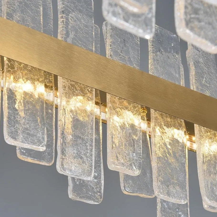 Flake Crystal Rectangle Chandelier-MEET LIGHTING