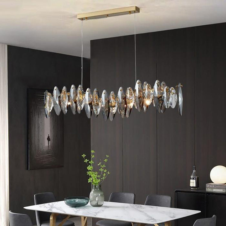 Flor Crystal Linear Chandelier-MEET LIGHTING