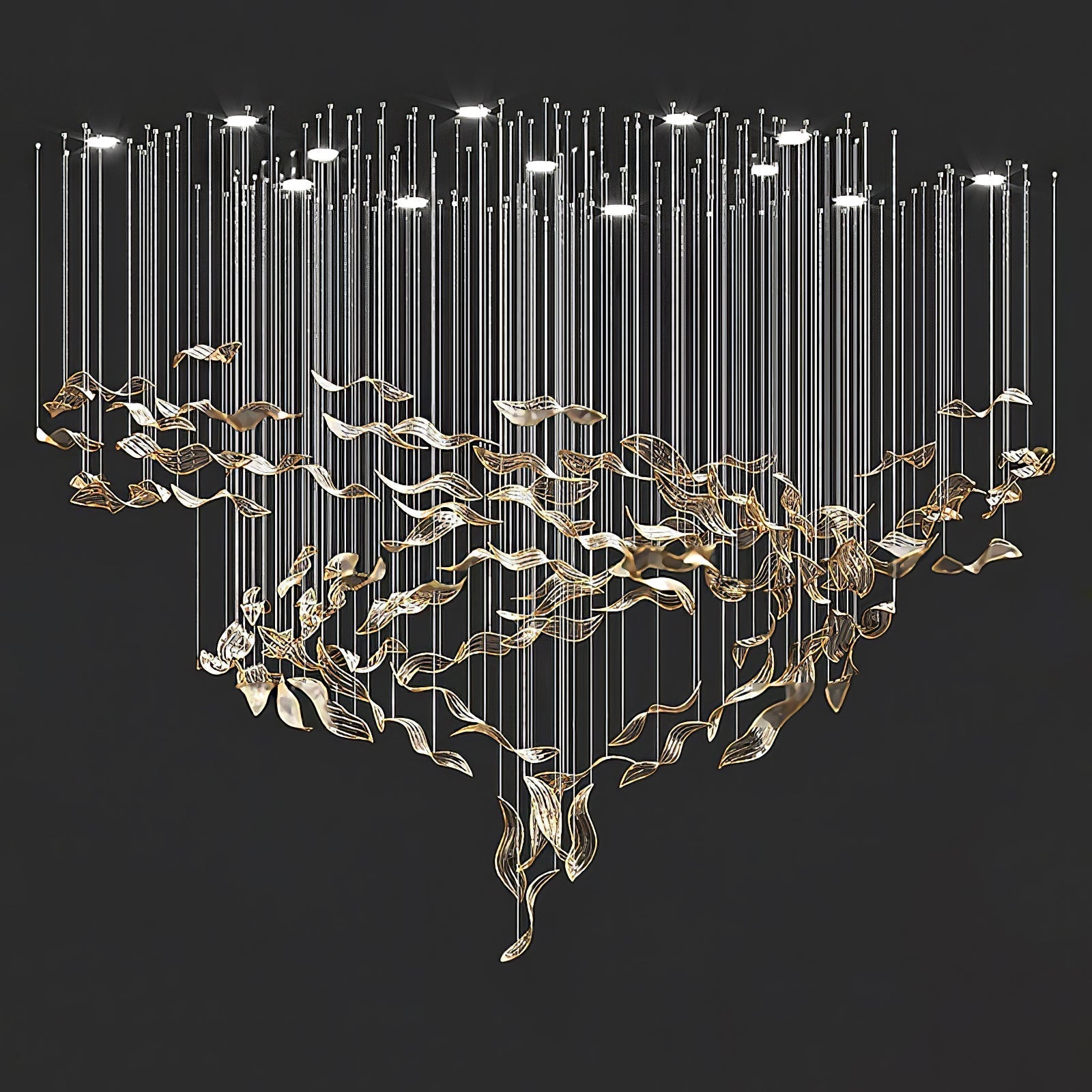 Fluttering Leaves Chandelier-MEET LIGHTING