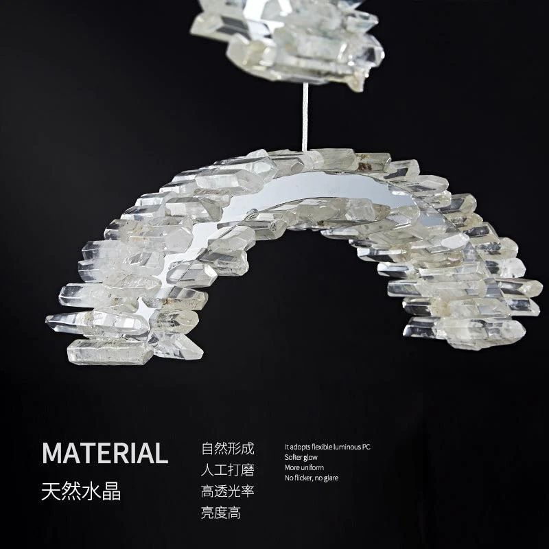 Gina Rock Crystal Crescent Chandelier-MEET LIGHTING