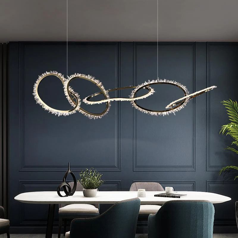 Gina Rock Crystal Irregular Round Chandelier-MEET LIGHTING