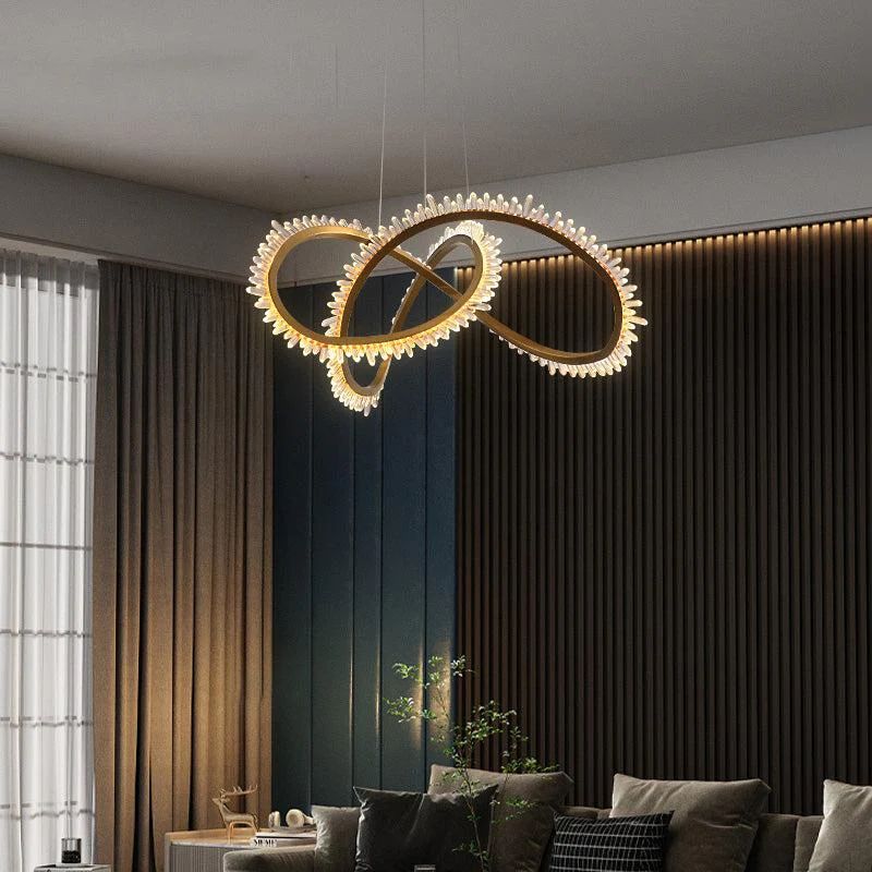 Gina Rock Crystal Möbius Ring Chandelier-MEET LIGHTING