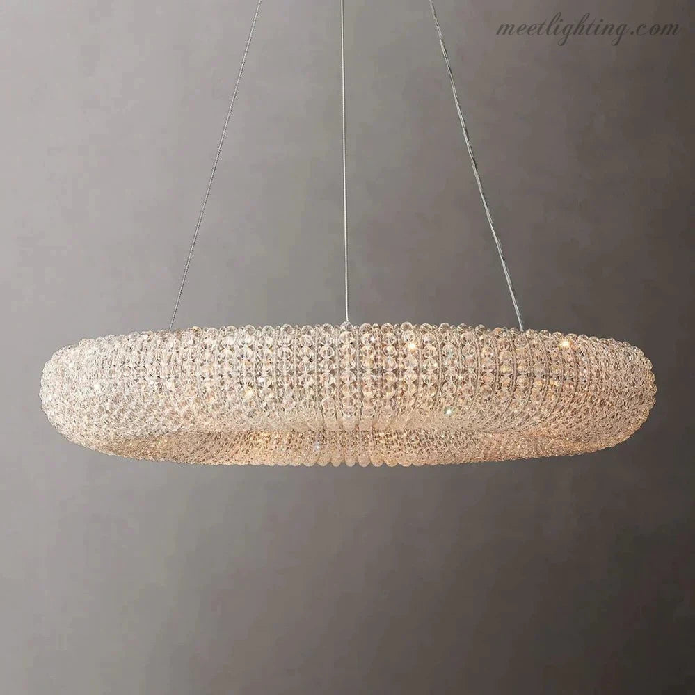 Halo Crystal Aperture Round Chandelier D41"-MEET LIGHTING