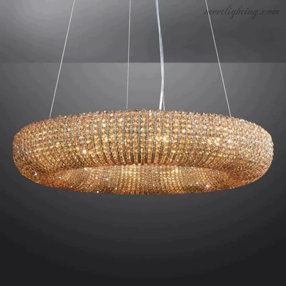 Halo Crystal Aperture Round Chandelier D41"-MEET LIGHTING