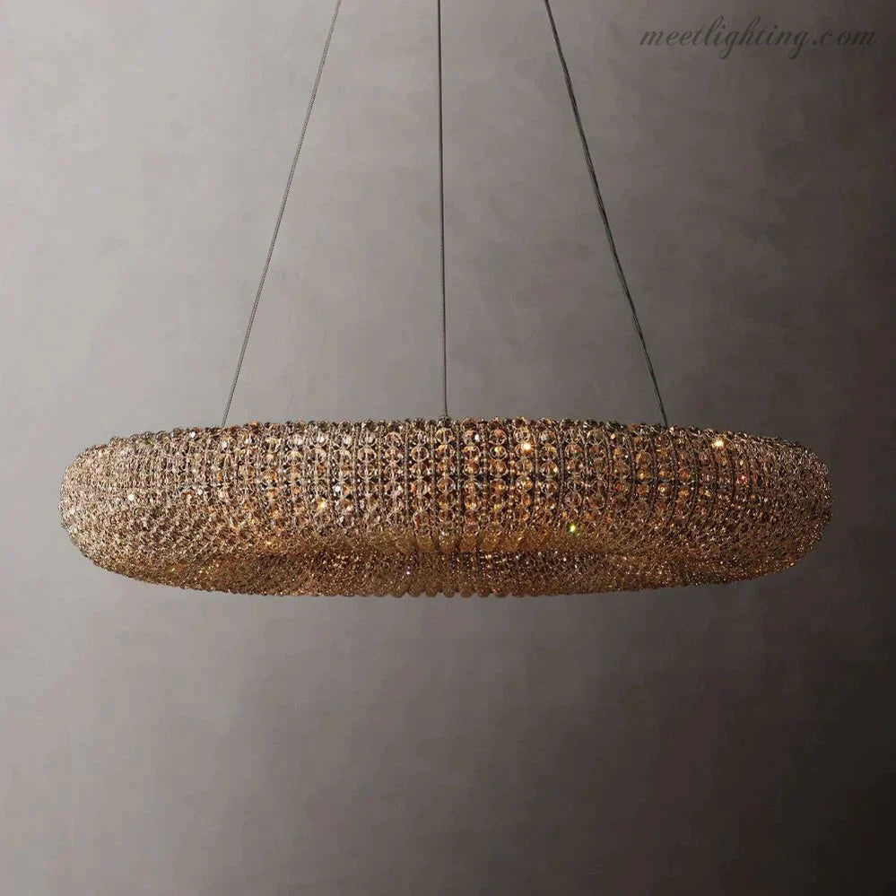 Halo Crystal Aperture Round Chandelier D41"-MEET LIGHTING