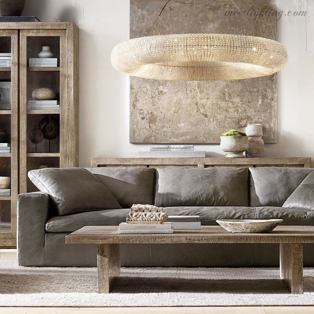 Halo Crystal Aperture Round Chandelier D59"-MEET LIGHTING