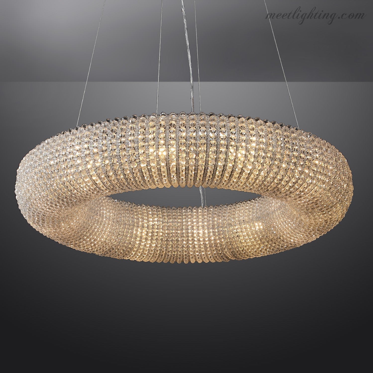 Halo Crystal Aperture Round Chandelier D59"-MEET LIGHTING