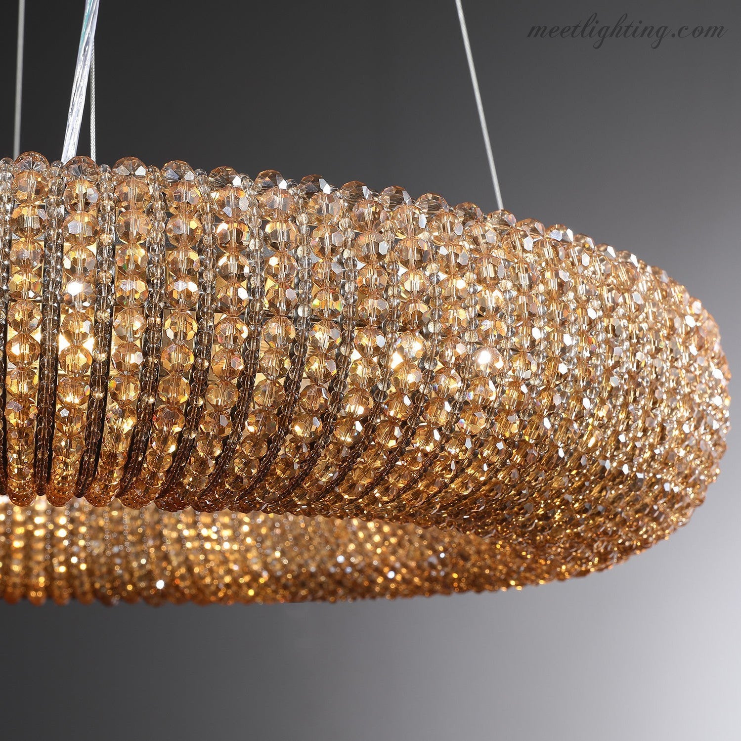 Halo Crystal Aperture Round Chandelier D59"-MEET LIGHTING