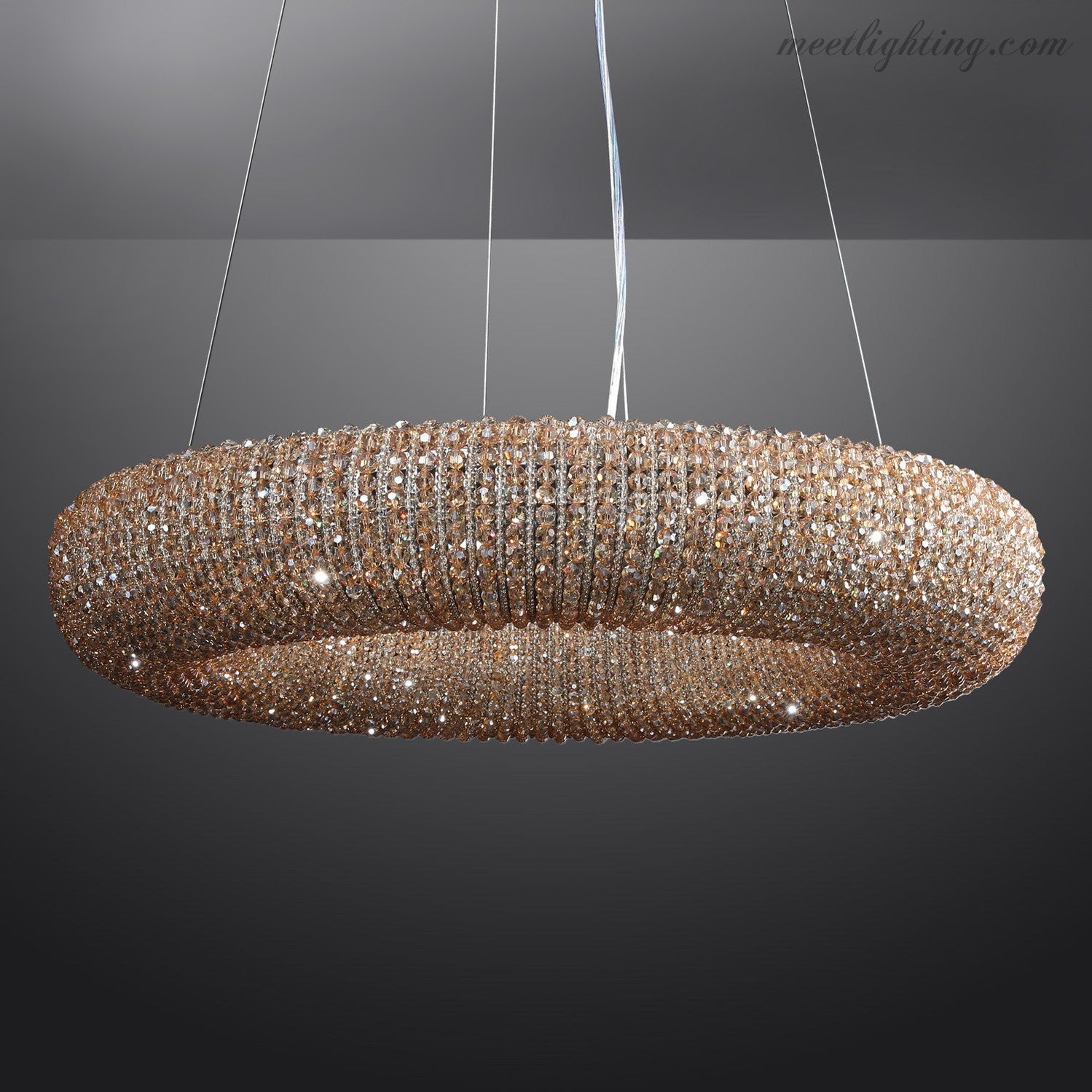 Halo Crystal Aperture Round Chandelier D59"-MEET LIGHTING