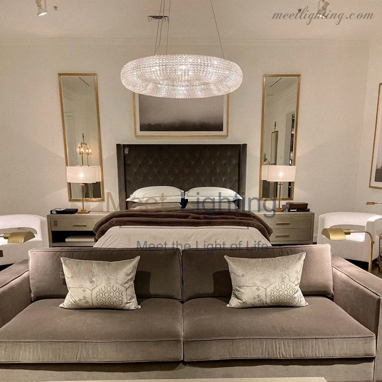 Halo Crystal Aperture Round Chandelier D59"-MEET LIGHTING