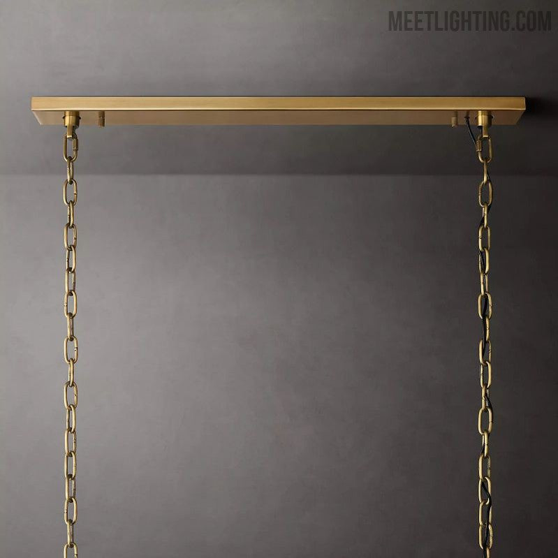 Harlow Calcite Rectangular Chandelier 42"-MEET LIGHTING