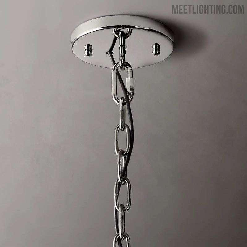 Harlow Calcite Round Chandelier 19"-MEET LIGHTING