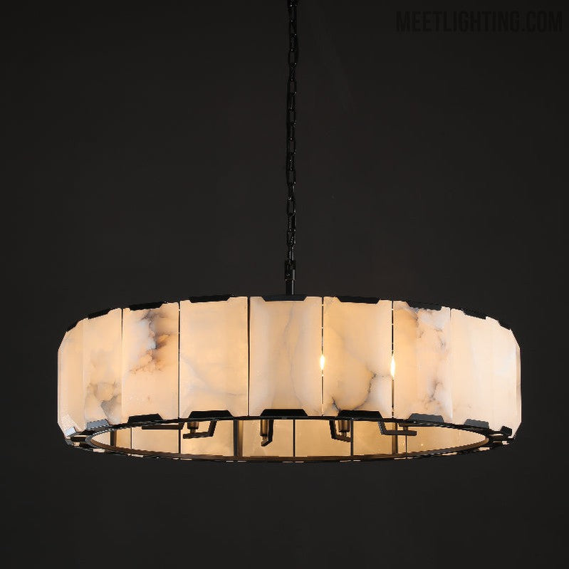 Harlow Calcite Round Chandelier 43"-MEET LIGHTING