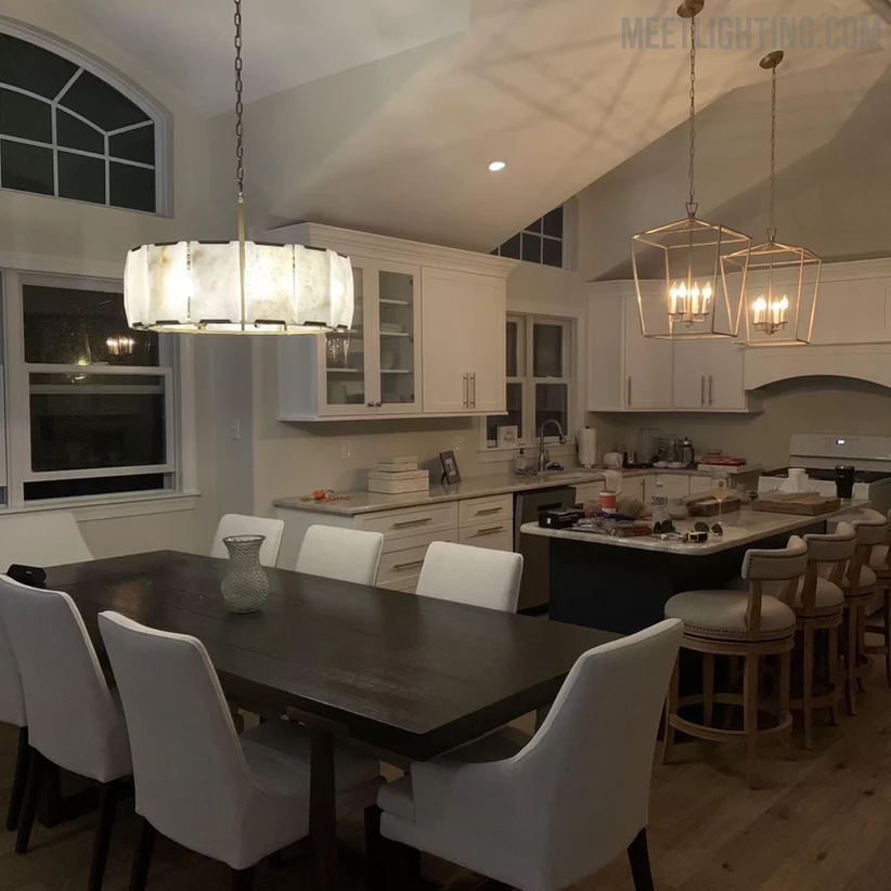 Harlow Calcite Round Chandelier 43"-MEET LIGHTING