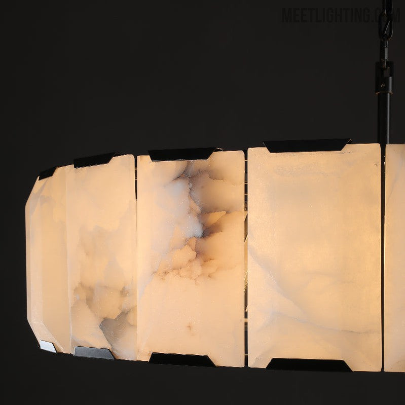 Harlow Calcite Round Chandelier 43"-MEET LIGHTING