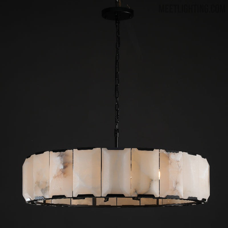 Harlow Calcite Round Chandelier 43"-MEET LIGHTING
