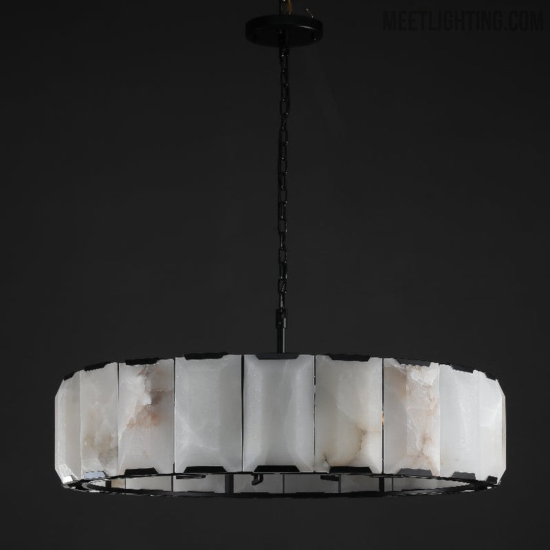 Harlow Calcite Round Chandelier 43"-MEET LIGHTING