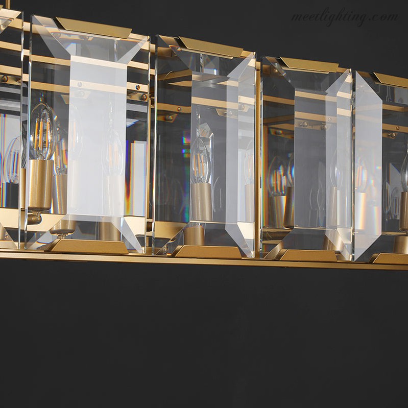 Harlow Crystal Rectangular Chandelier 74"-MEET LIGHTING