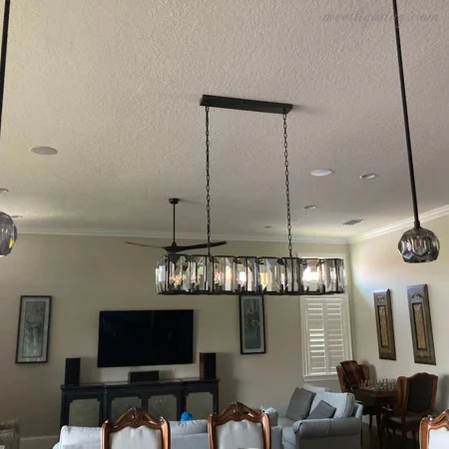 Harlow Crystal Rectangular Chandelier 74"-MEET LIGHTING