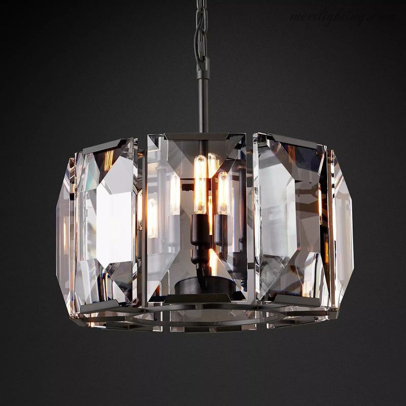 Harlow Crystal Round Chandelier 19"-MEET LIGHTING