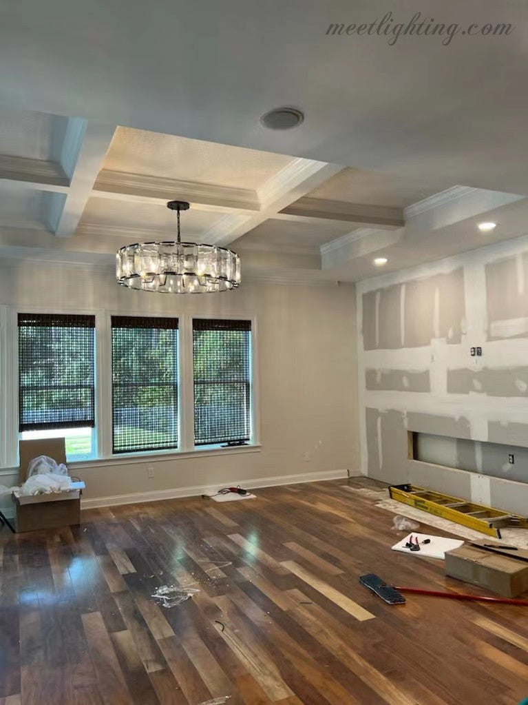 Harlow Crystal Round Chandelier 31"-MEET LIGHTING