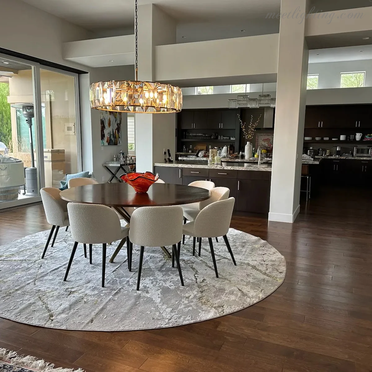 Harlow Crystal Round Chandelier 60"-MEET LIGHTING