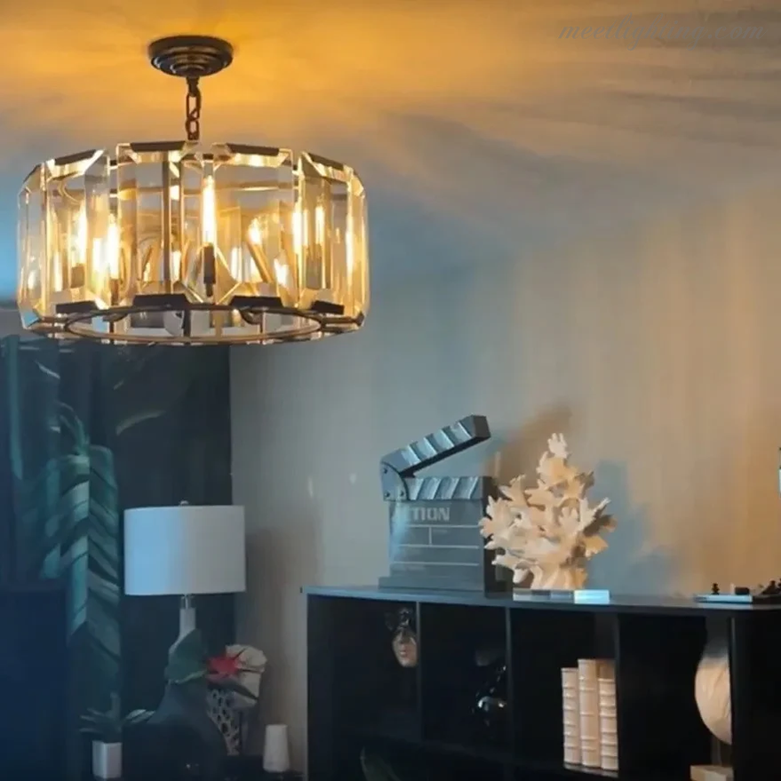 Harlow Crystal Round Chandelier 60"-MEET LIGHTING