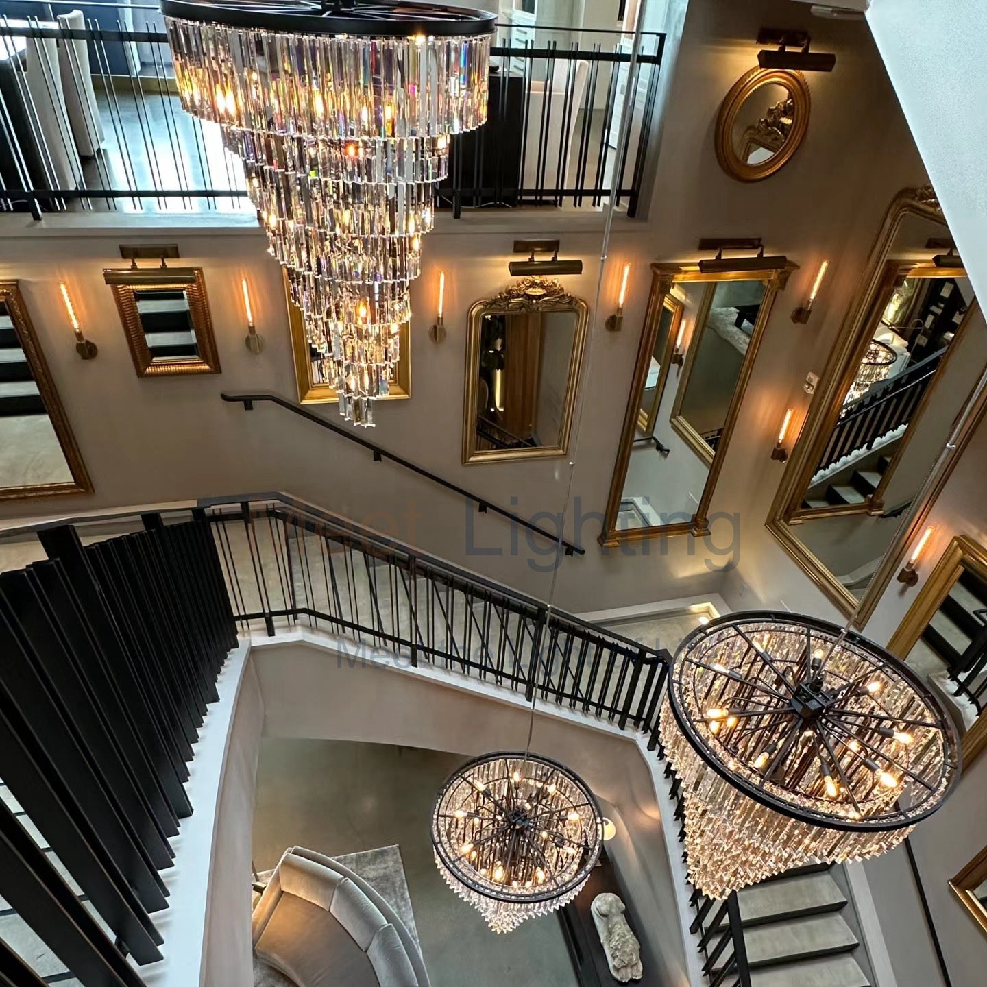 Helixe Multi-Layer Spiral Crystal Round Chandelier 36"48"-MEET LIGHTING