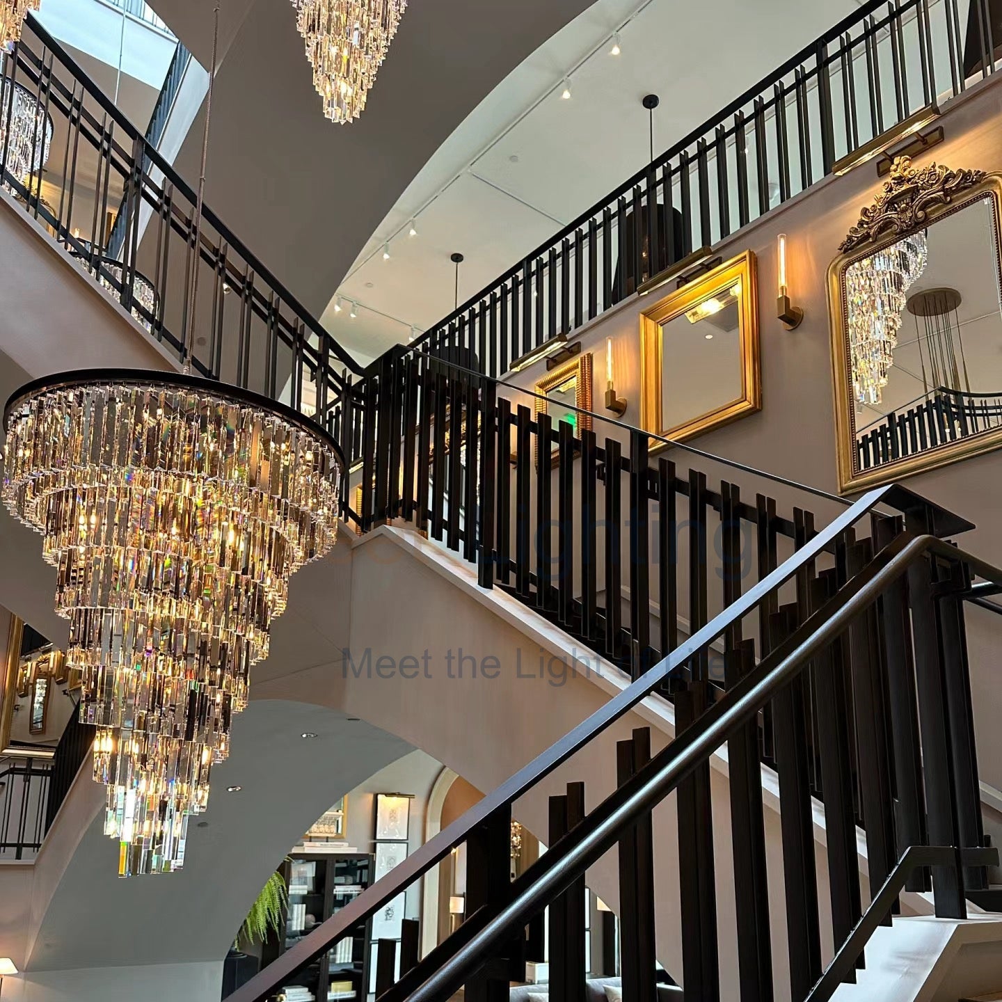 Helixe Multi-Layer Spiral Crystal Round Chandelier 36"48"-MEET LIGHTING