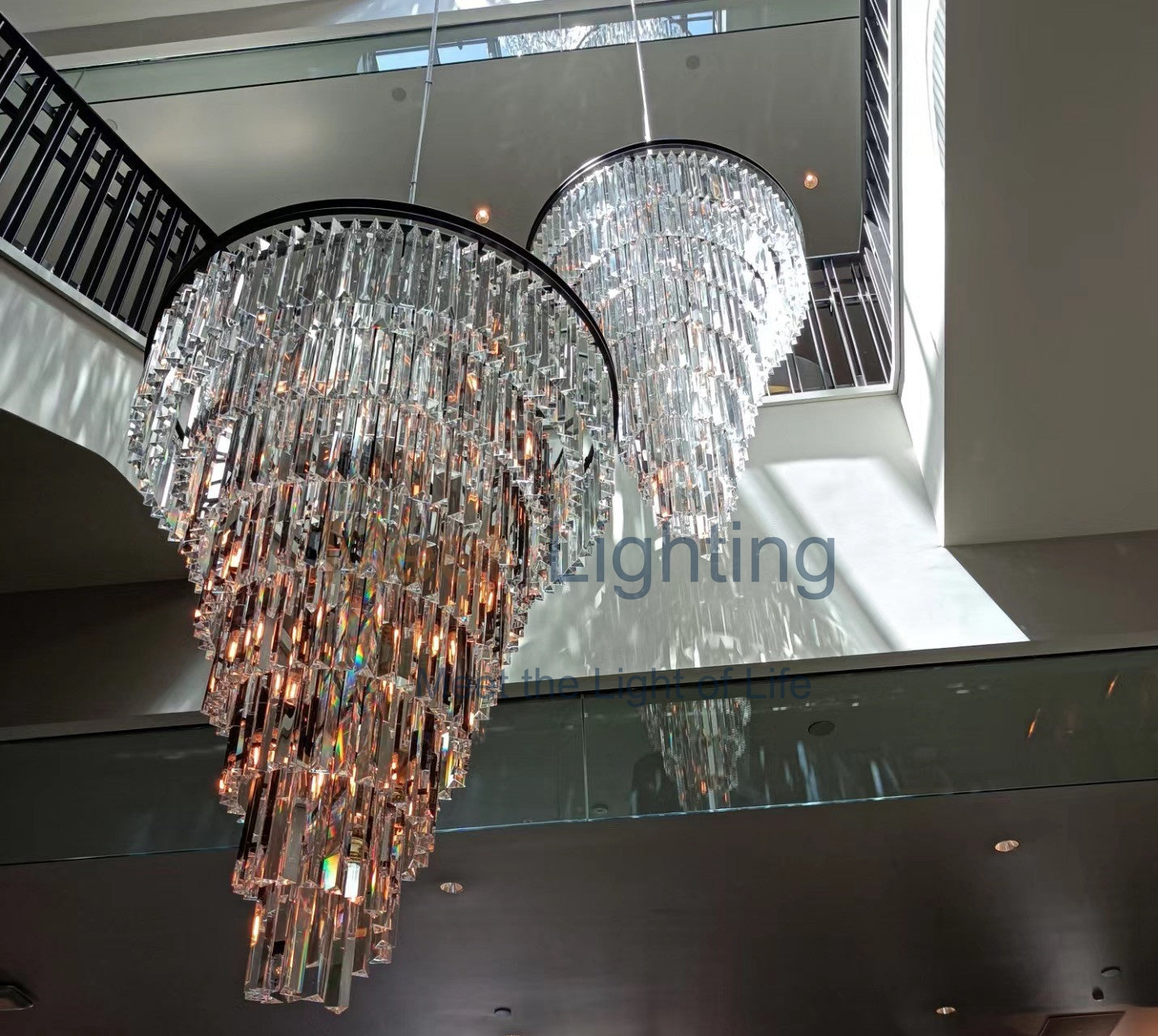 Helixe Multi-Layer Spiral Crystal Round Chandelier 36"48"-MEET LIGHTING