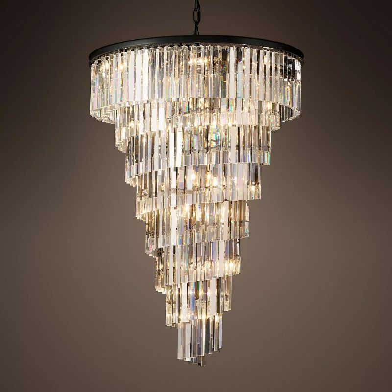 Helixe Multi-Layer Spiral Crystal Round Chandelier 36"48"-MEET LIGHTING