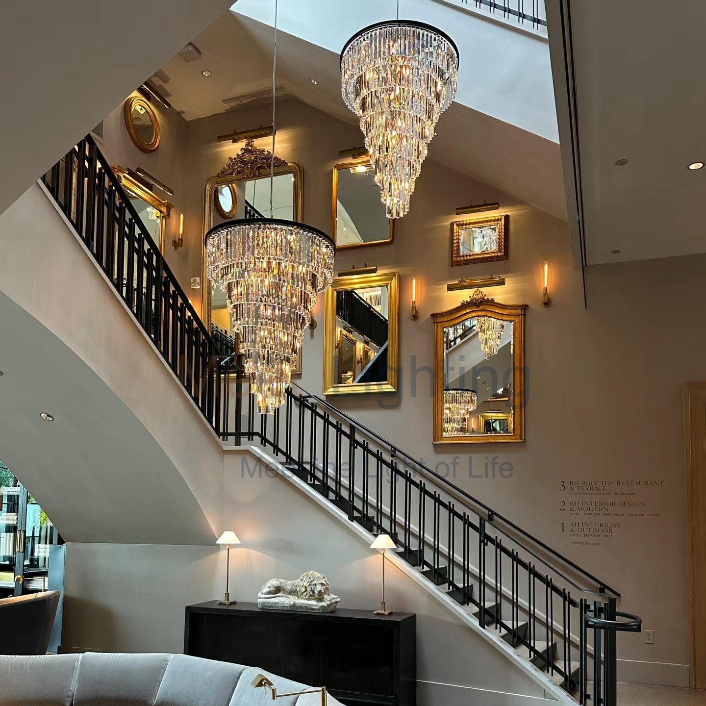 Helixe Multi-Layer Spiral Crystal Round Chandelier 36"48"-MEET LIGHTING