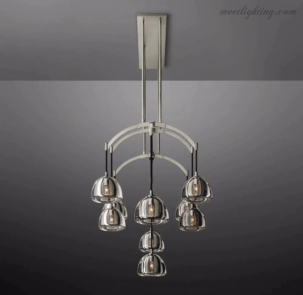 Hemisphere Modern Glass Linear Chandelier 54''-MEET LIGHTING