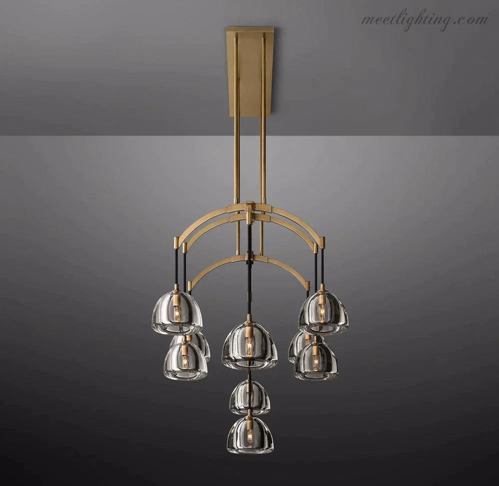 Hemisphere Modern Glass Linear Chandelier 54''-MEET LIGHTING